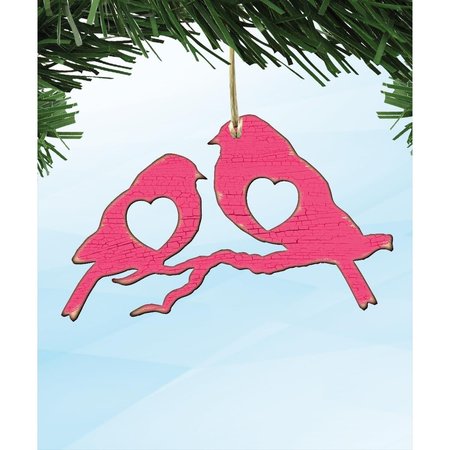 DESIGNOCRACY Love Birds Wooden Ornament 99735O